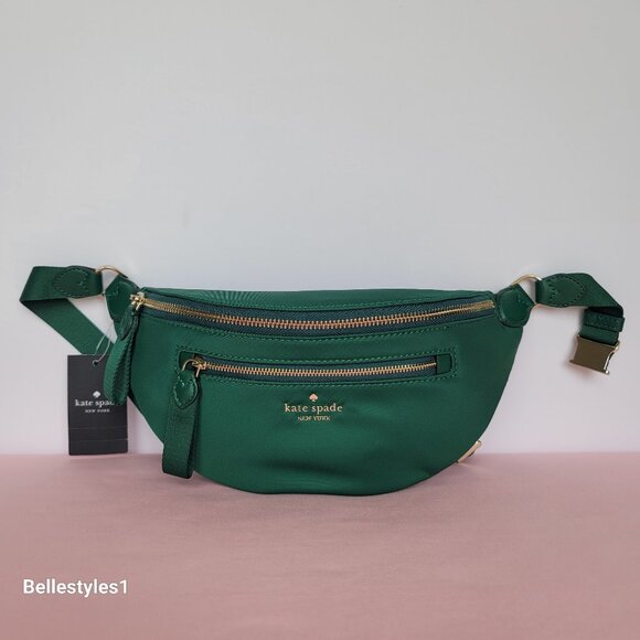 KATE SPADE BELT Bag Chelsea KSNYL Nylon BELT Bag- Deep Jade color🎈 - Picture 7 of 16